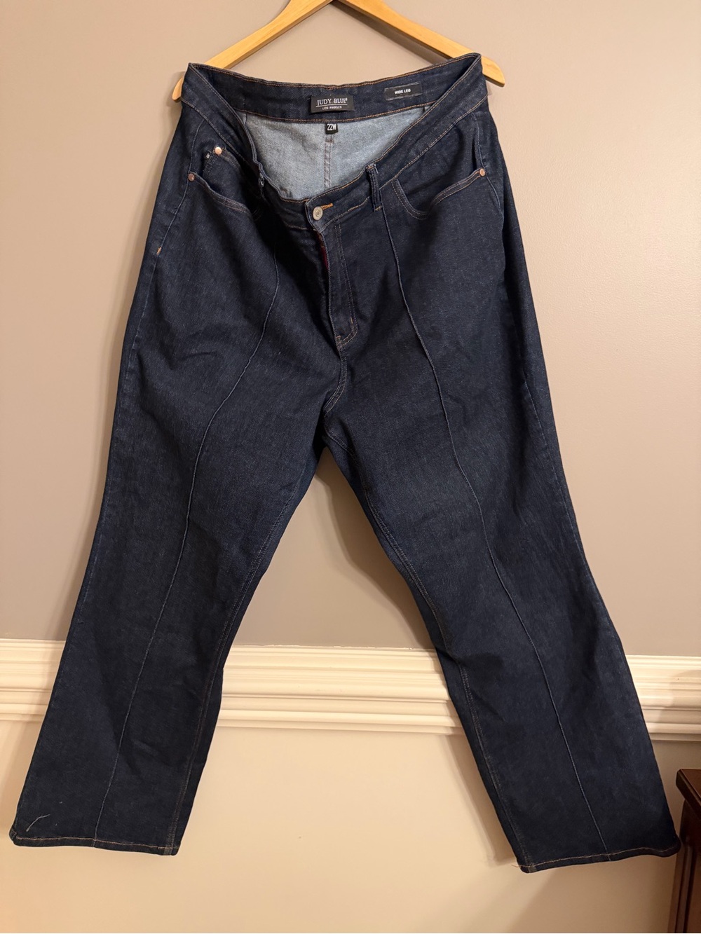 Judy Blue Wide Leg Seam Front Dark Wash Jeans Plus Size 22W